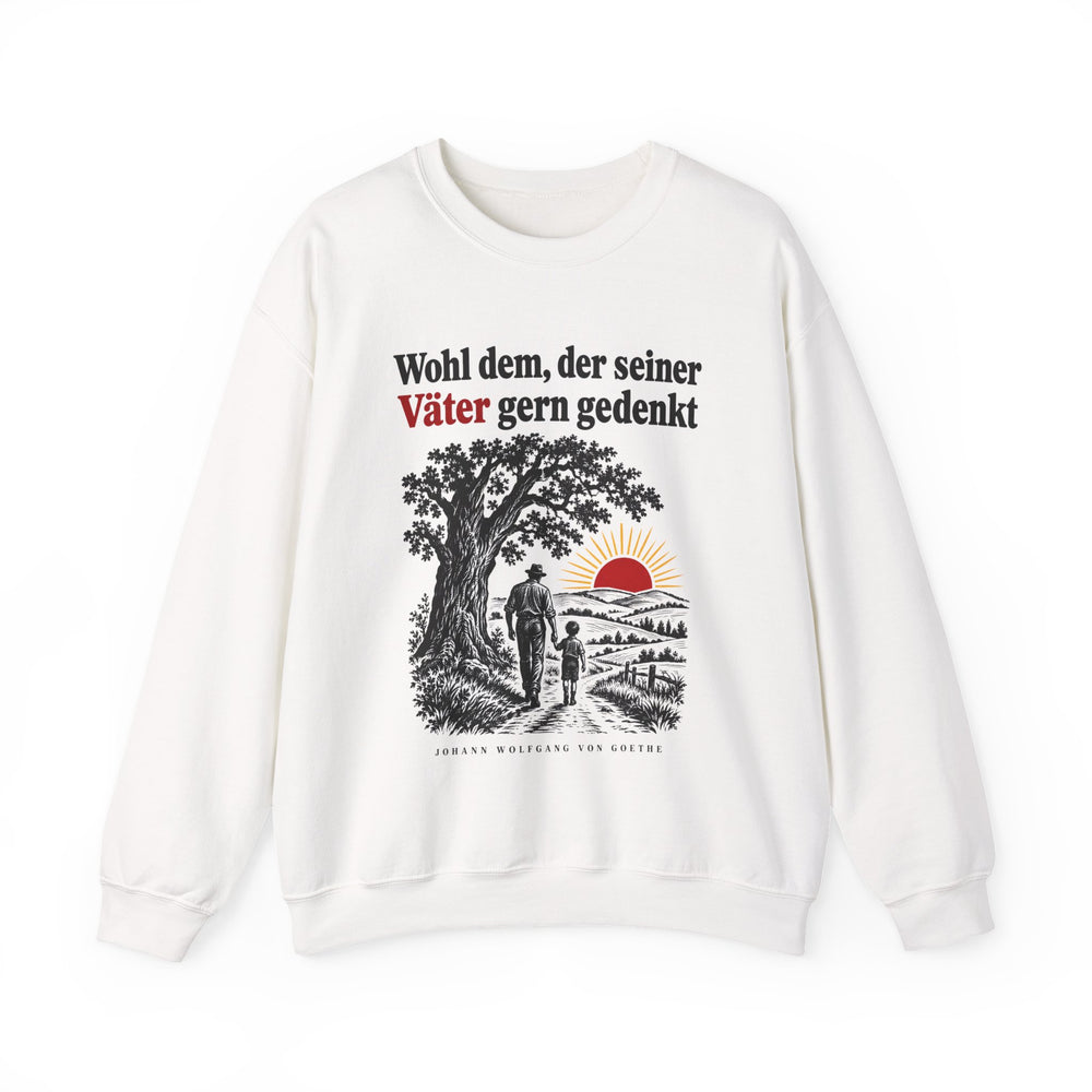 Unisex Heavy Blend™ Rundhals-Sweatshirt - Johann Wolfgang von Goethe | Wohl dem, der seiner Väter gern gedenkt