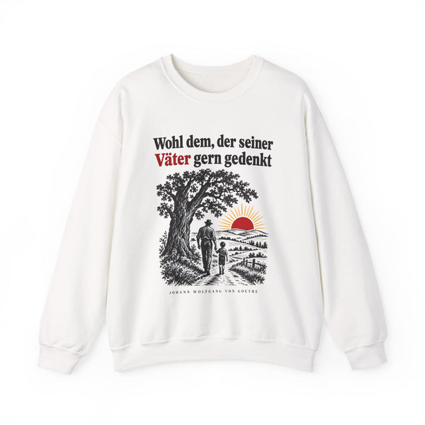 Unisex Heavy Blend™ Rundhals-Sweatshirt - Johann Wolfgang von Goethe | Wohl dem, der seiner Väter gern gedenkt