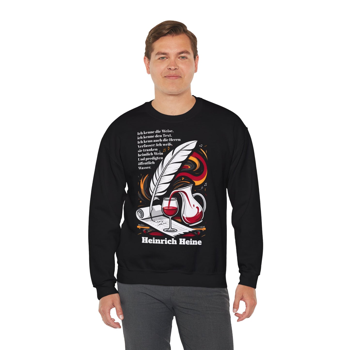 Unisex Heavy Blend™ Rundhals-Sweatshirt - Heinrich Heine | Öffentlich Wasser predigen