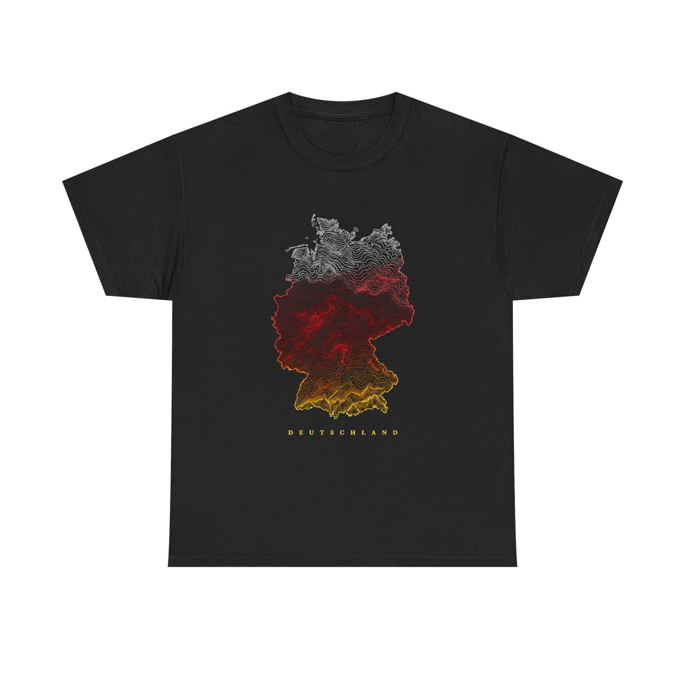 Unisex-T-Shirt aus Baumwolle - Deutschlandflagge | Landkarte