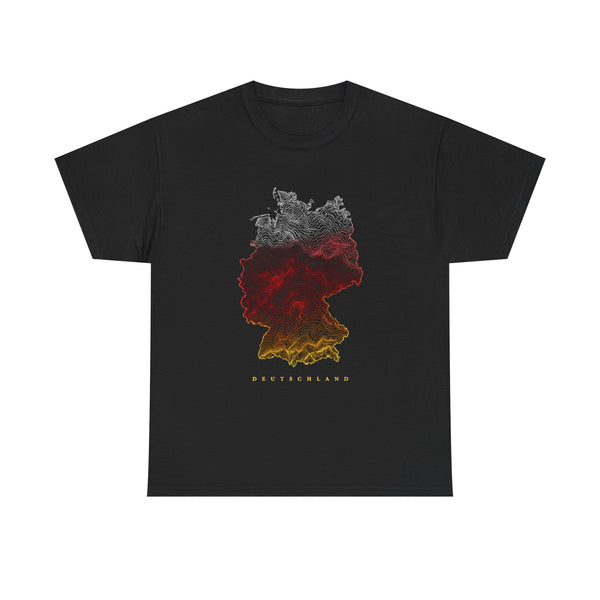 Unisex-T-Shirt aus Baumwolle - Deutschlandflagge | Landkarte