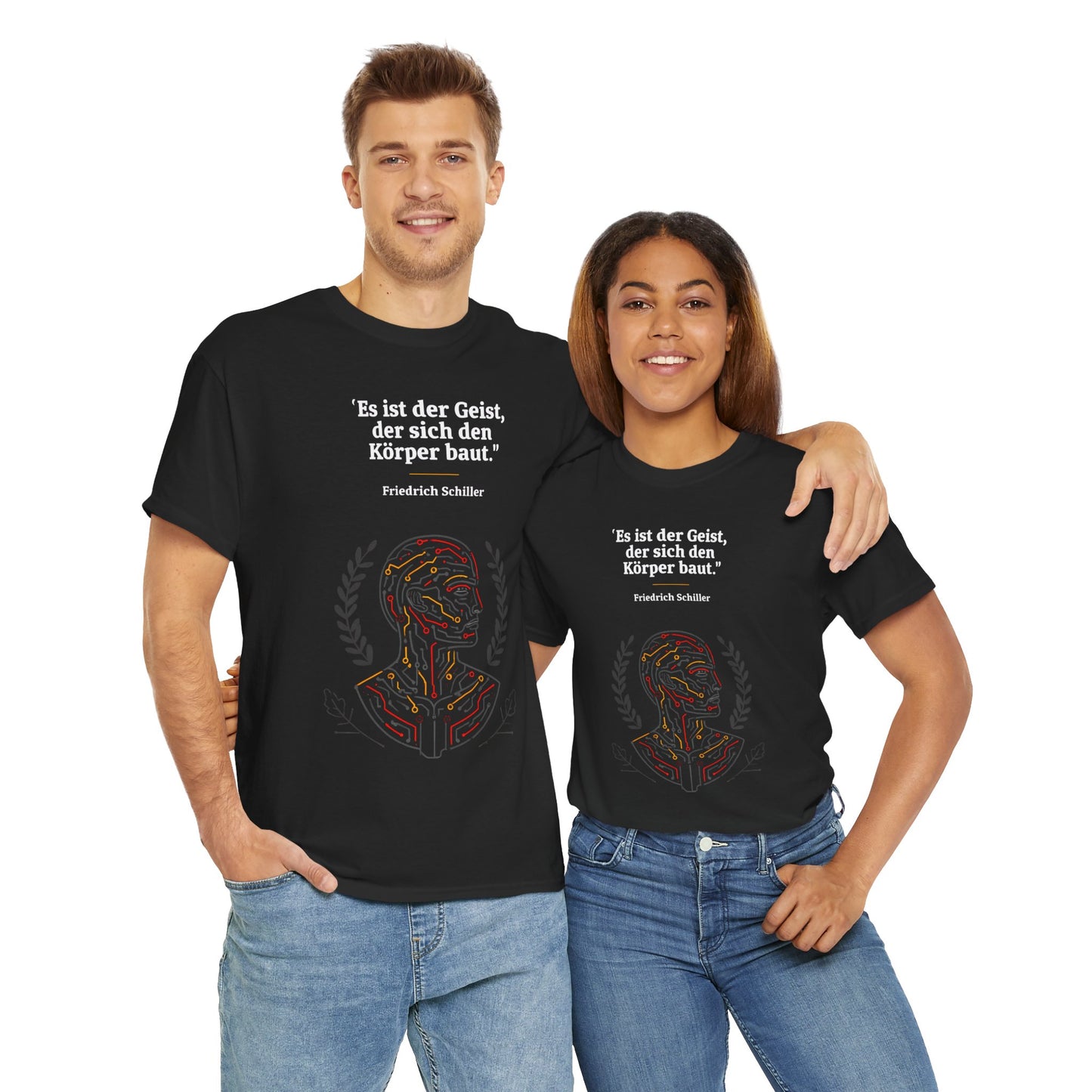 Unisex-T-Shirt aus Baumwolle - Friedrich Schiller | Geist