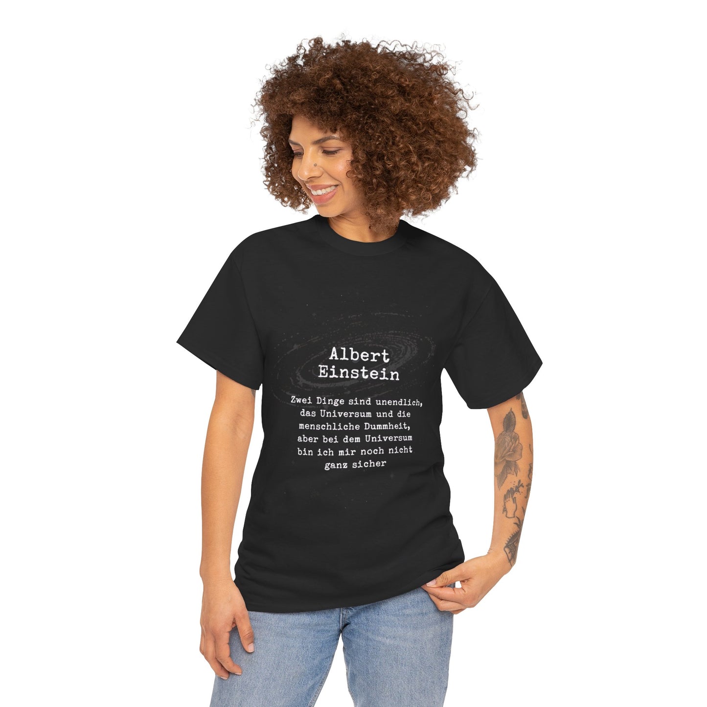 Unisex-T-Shirt aus Baumwolle - Albert Einstein | Unendlichkeit