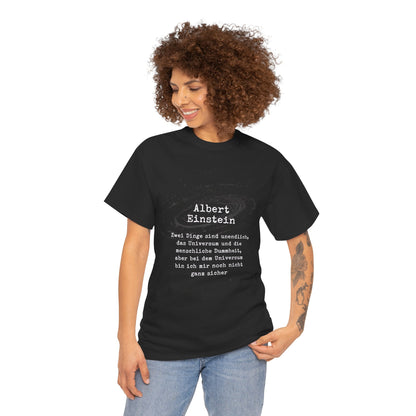 Unisex-T-Shirt aus Baumwolle - Albert Einstein | Unendlichkeit