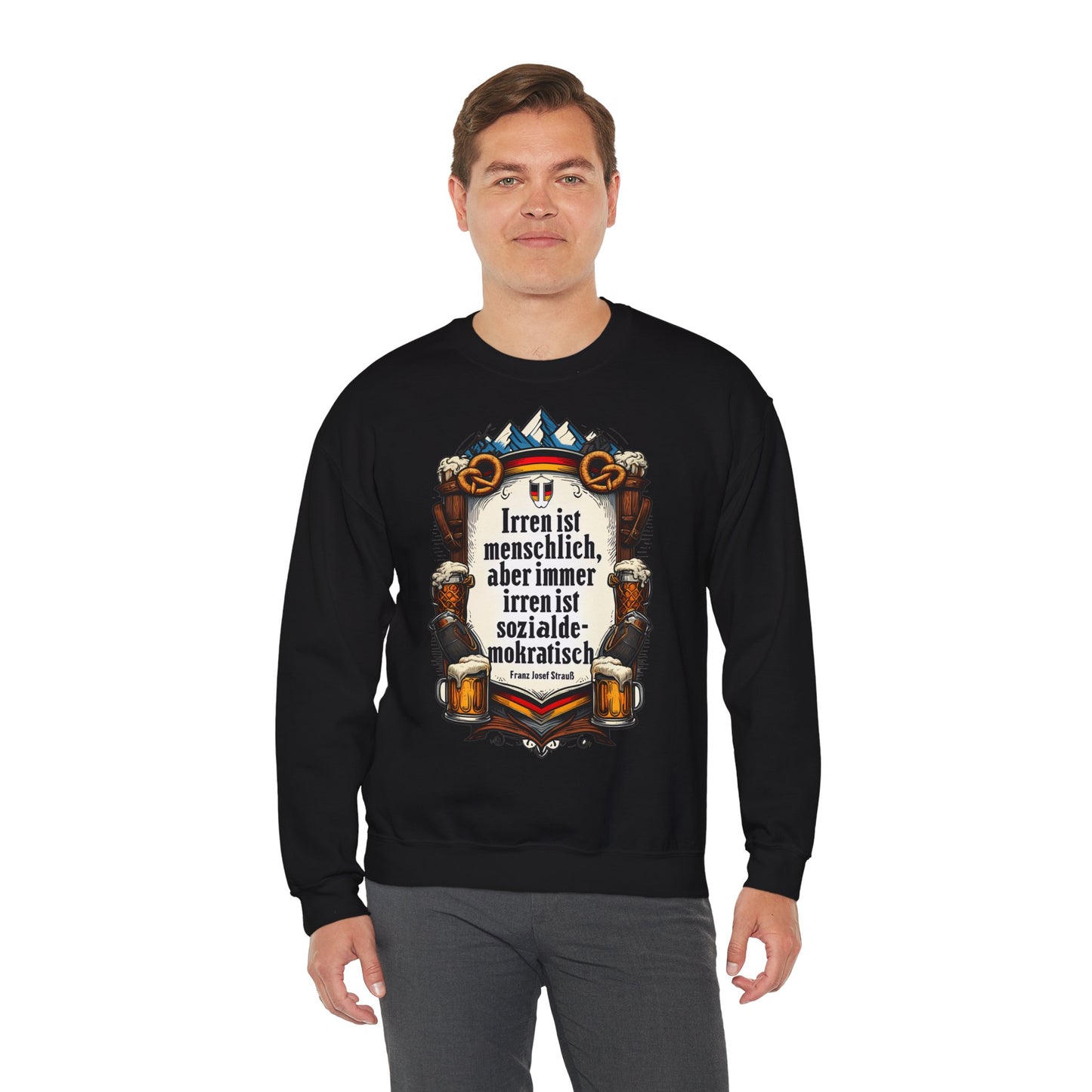 Unisex Heavy Blend™ Rundhals-Sweatshirt - Franz Josef Strauß | Irren ist menschlich