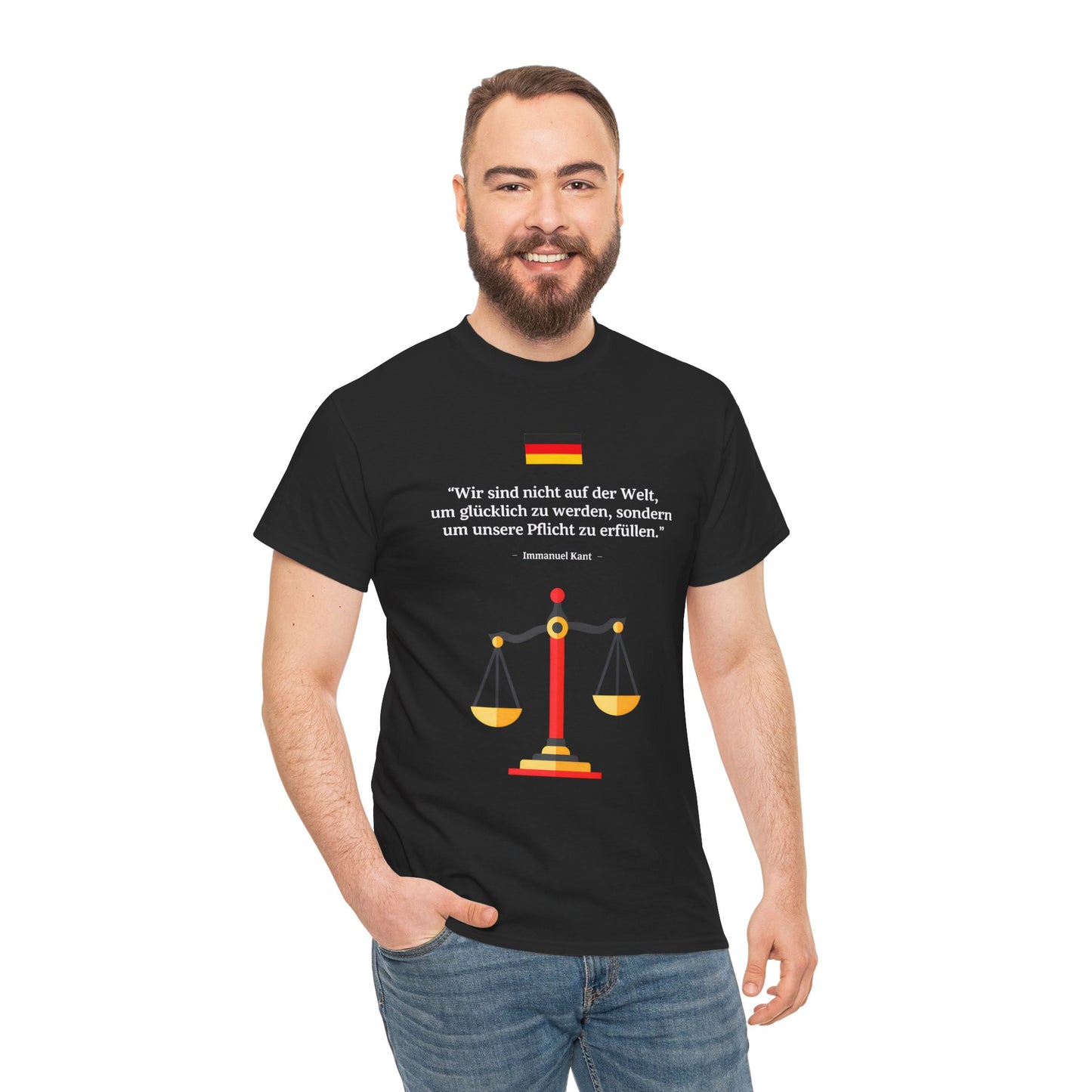 Unisex-T-Shirt aus Baumwolle - Immanuel Kant | Pflicht