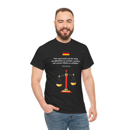 Unisex-T-Shirt aus Baumwolle - Immanuel Kant | Pflicht