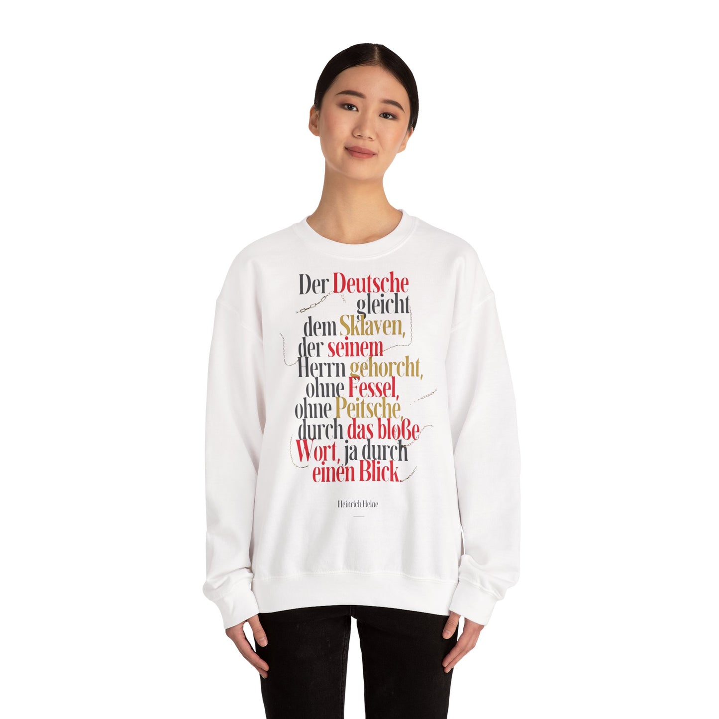 Unisex Heavy Blend™ Rundhals-Sweatshirt - Heinrich Heine | Der Deutsche gleicht dem Sklaven
