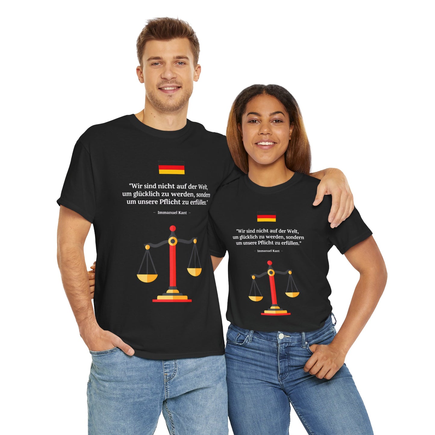 Unisex-T-Shirt aus Baumwolle - Immanuel Kant | Pflicht