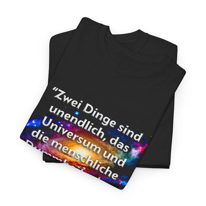 Unisex-T-Shirt aus Baumwolle - Albert Einstein | Menschliche Dummheit
