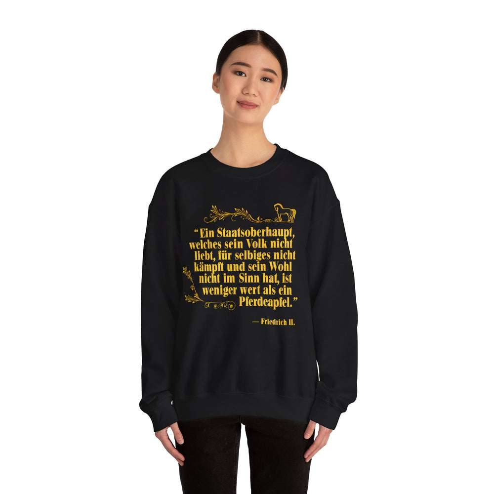 Unisex Heavy Blend™ Rundhals-Sweatshirt - Friedrich II. | Ein Staatsoberhaupt, welches sein Volk nicht liebt