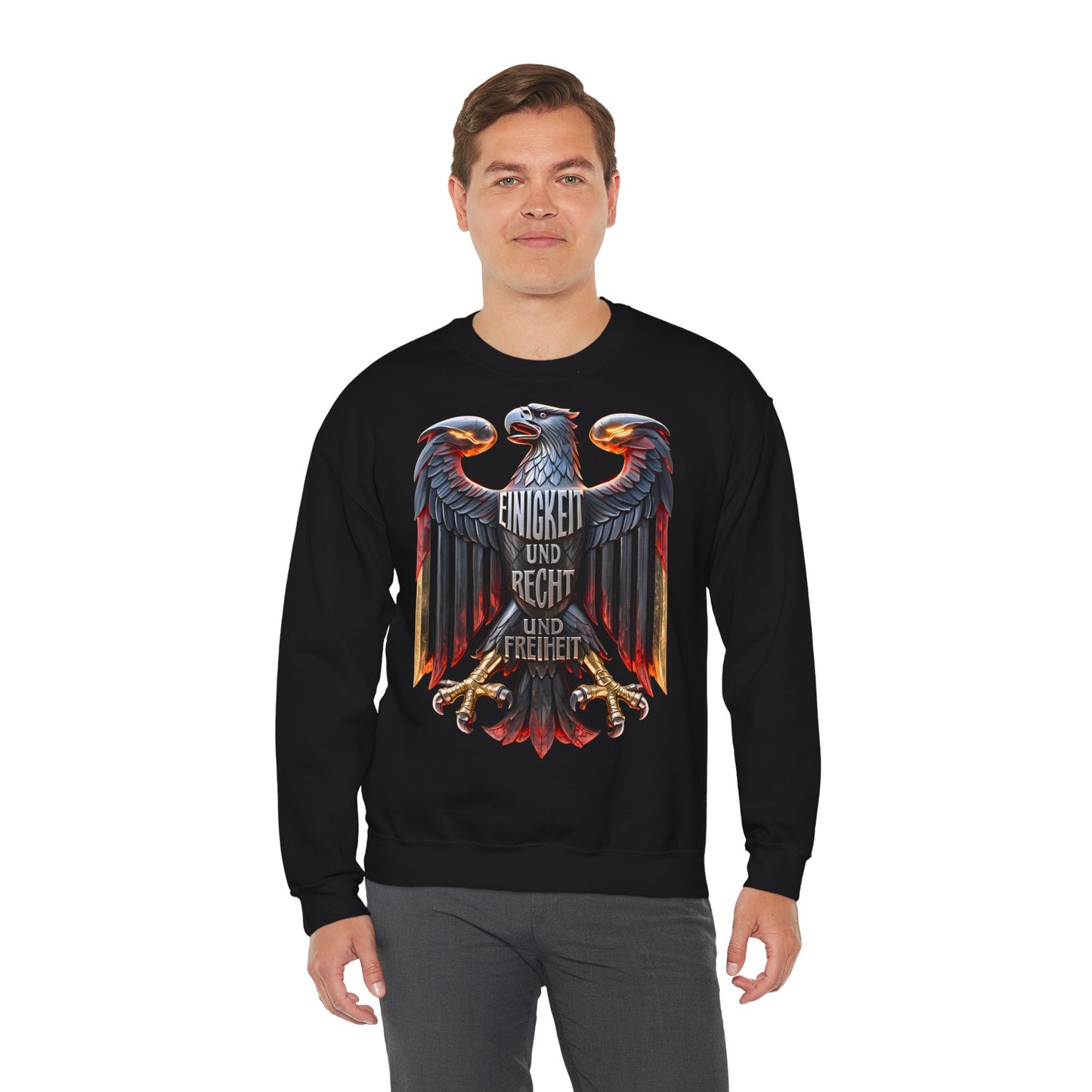 Unisex Heavy Blend™ Rundhals-Sweatshirt - Einigkeit und Recht und Freiheit | Adler