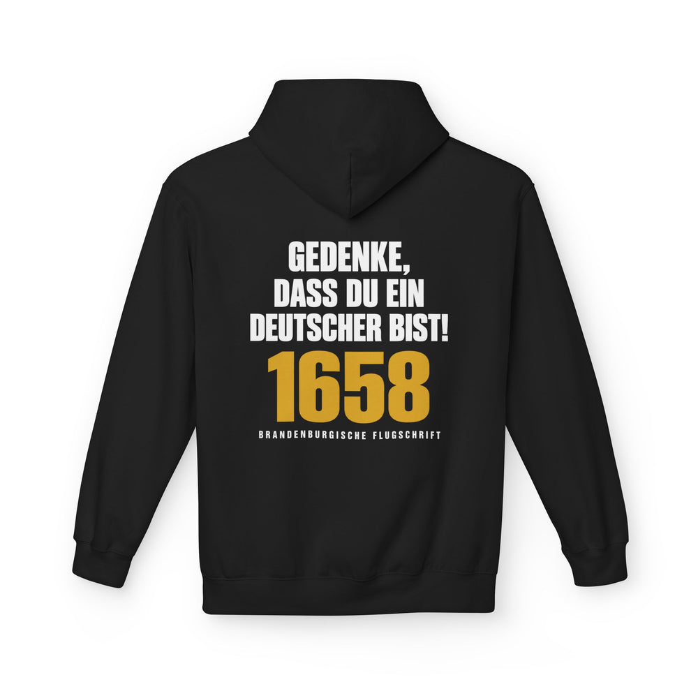 Hoodie Sweatshirt - Gedenke, dass Du ein Deutscher bist! | Brandenburgische Flugschrift 1658