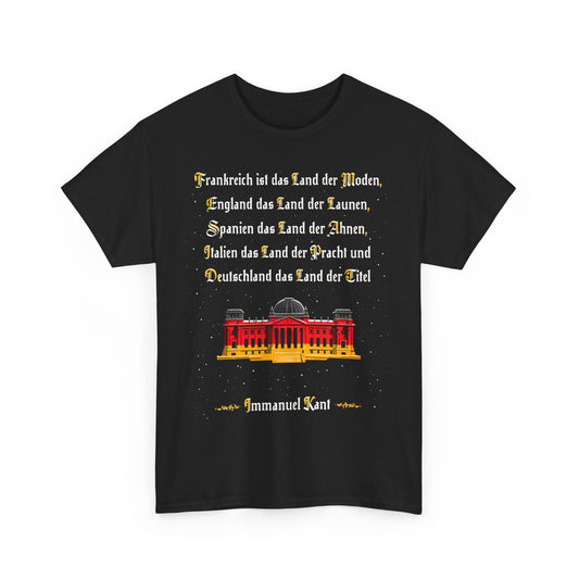 Unisex-T-Shirt aus Baumwolle - Immanuel Kant | Land der Titel