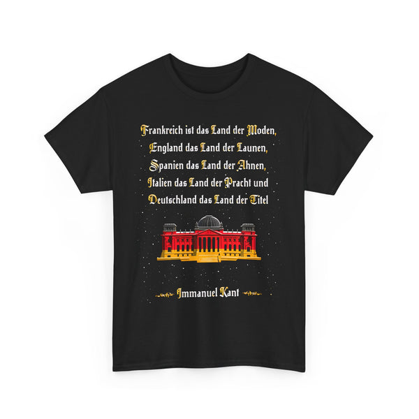 Unisex-T-Shirt aus Baumwolle - Immanuel Kant | Land der Titel
