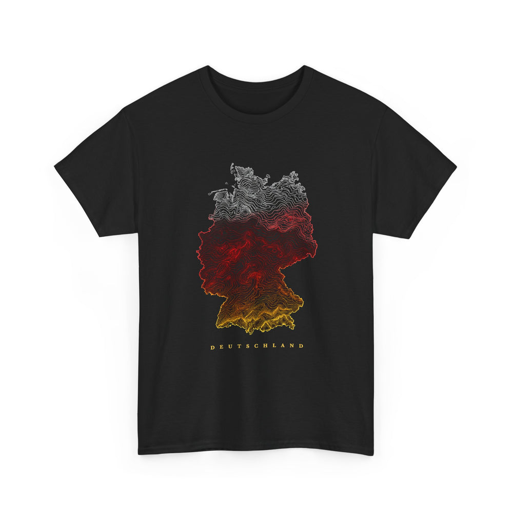 Unisex-T-Shirt aus Baumwolle - Deutschlandflagge | Landkarte