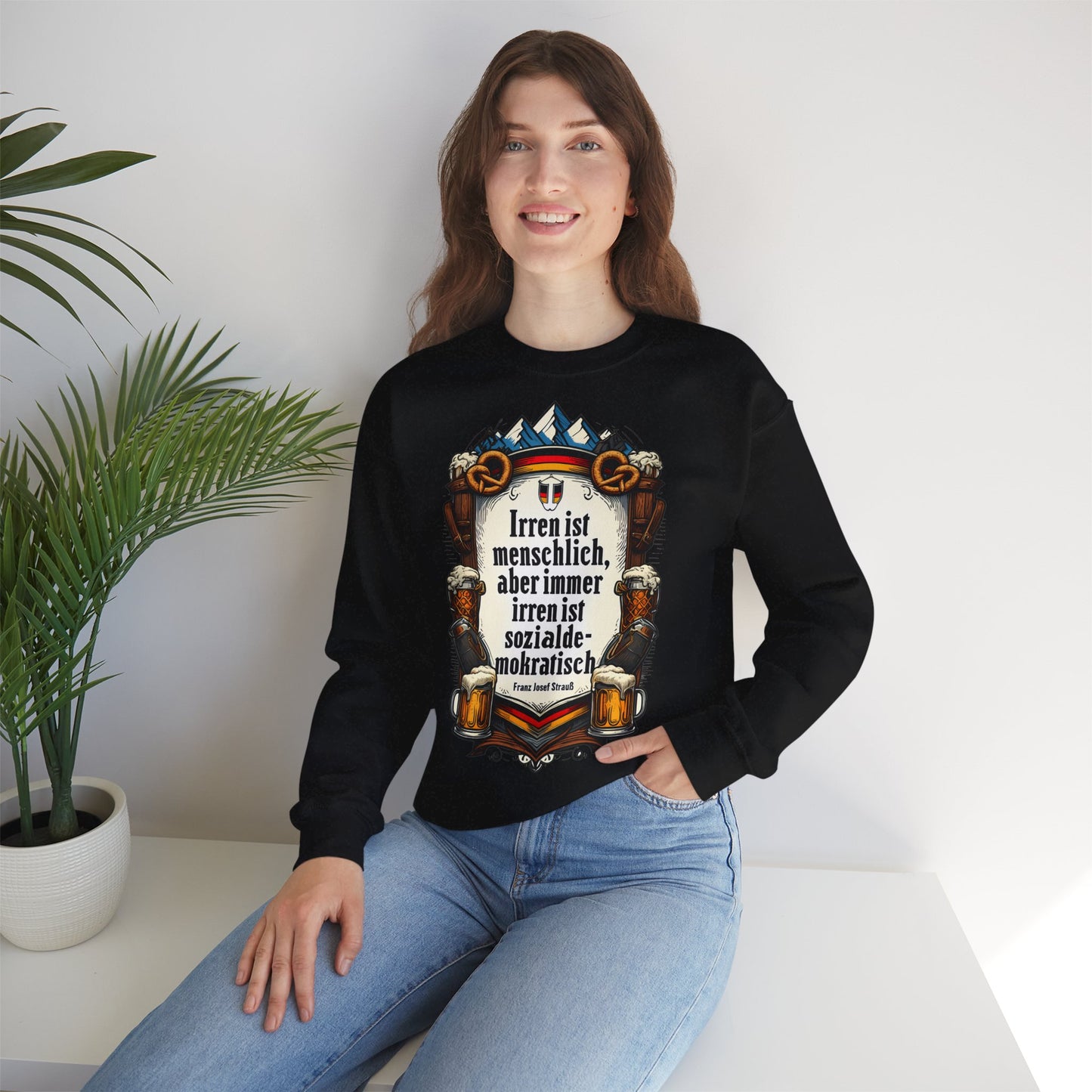 Unisex Heavy Blend™ Rundhals-Sweatshirt - Franz Josef Strauß | Irren ist menschlich