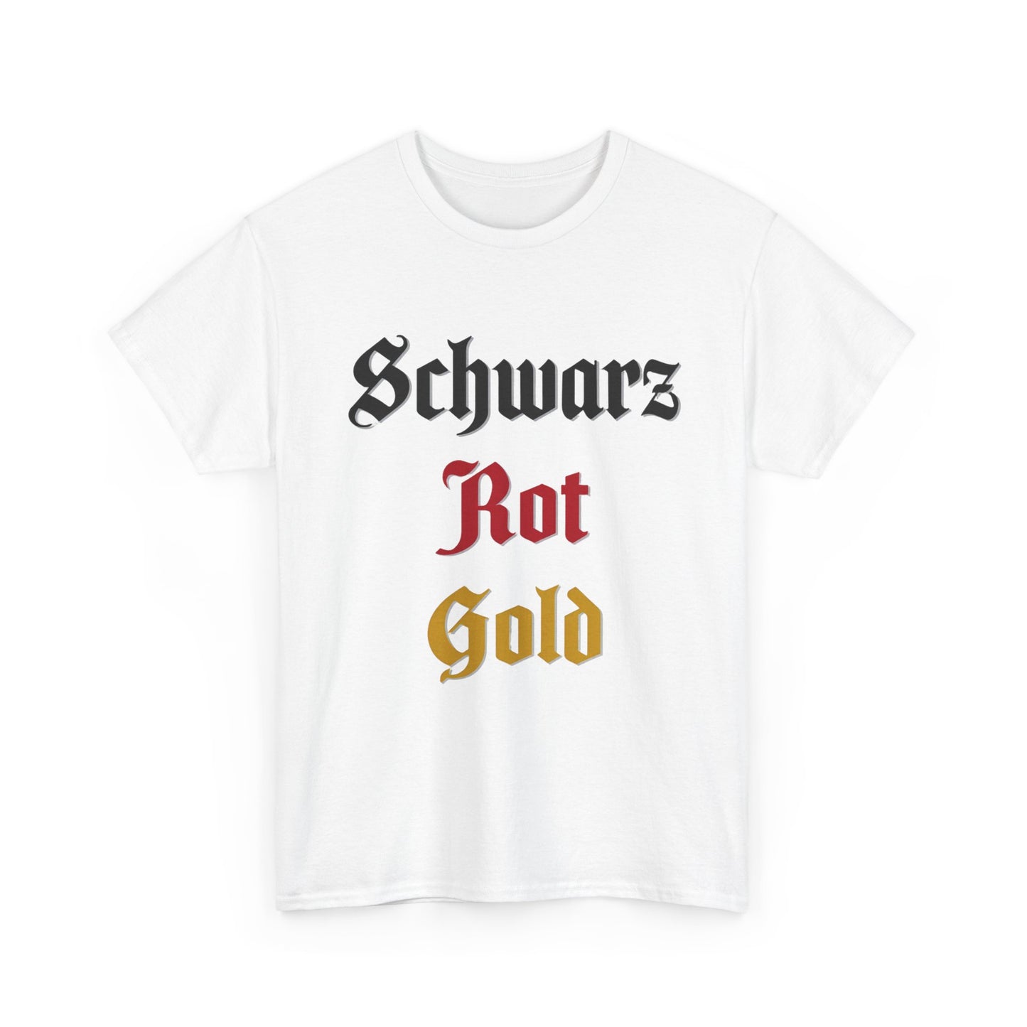 Unisex-T-Shirt aus Baumwolle - Schwarz, Rot, Gold