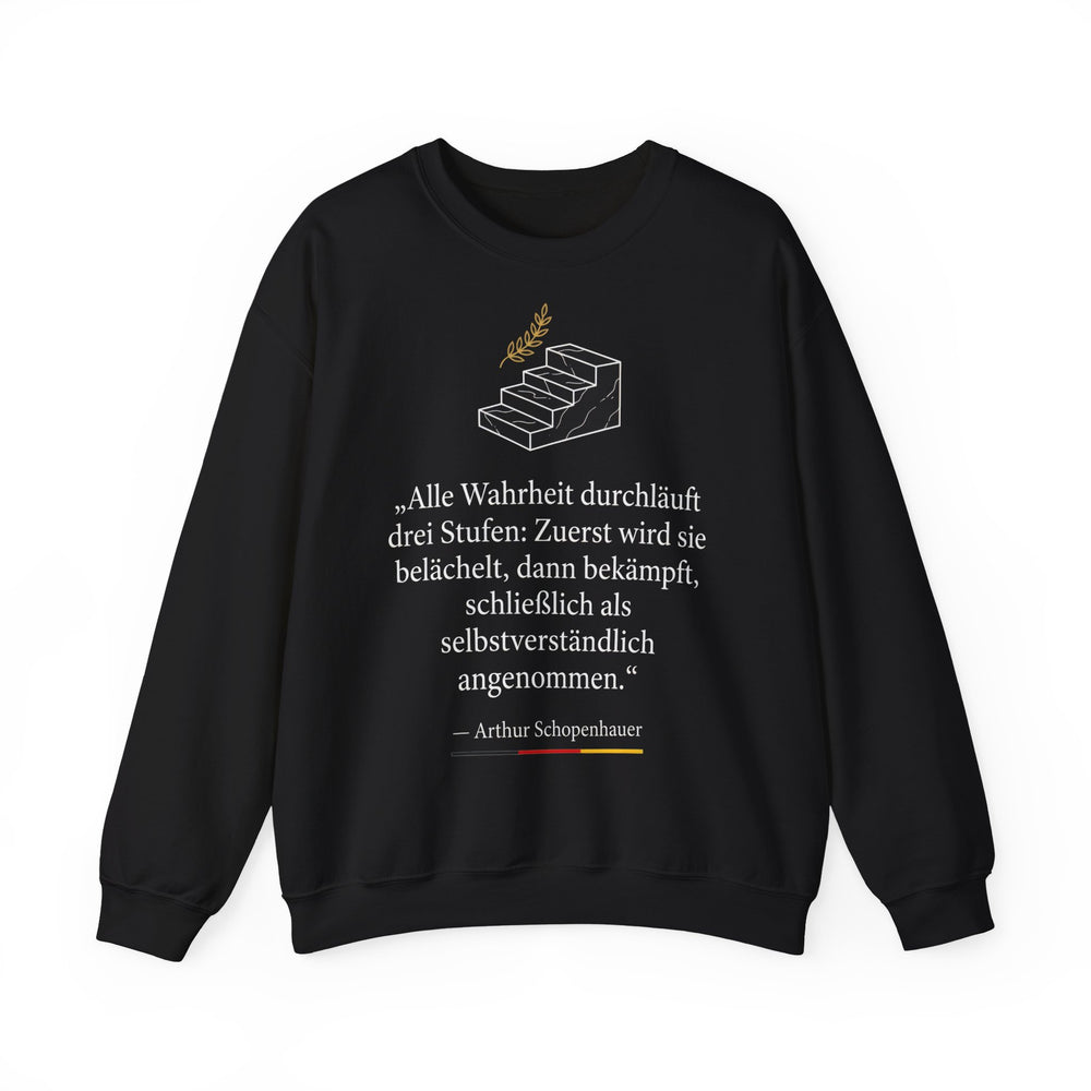 Unisex Heavy Blend™ Rundhals-Sweatshirt - Arthur Schopenhauer | Eine Wahrheit durchläuft drei Stufen