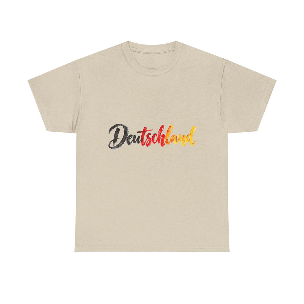 Unisex-T-Shirt aus Baumwolle - Deutschlandflagge | Schriftzug