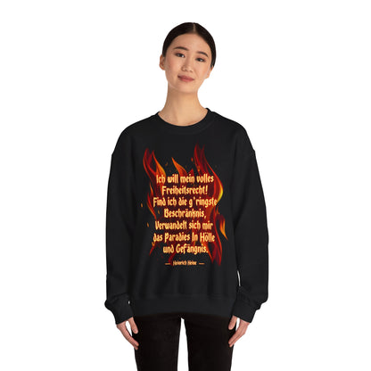 Unisex Heavy Blend™ Rundhals-Sweatshirt - Heinrich Heine | Ich will mein volles Freiheitsrecht!