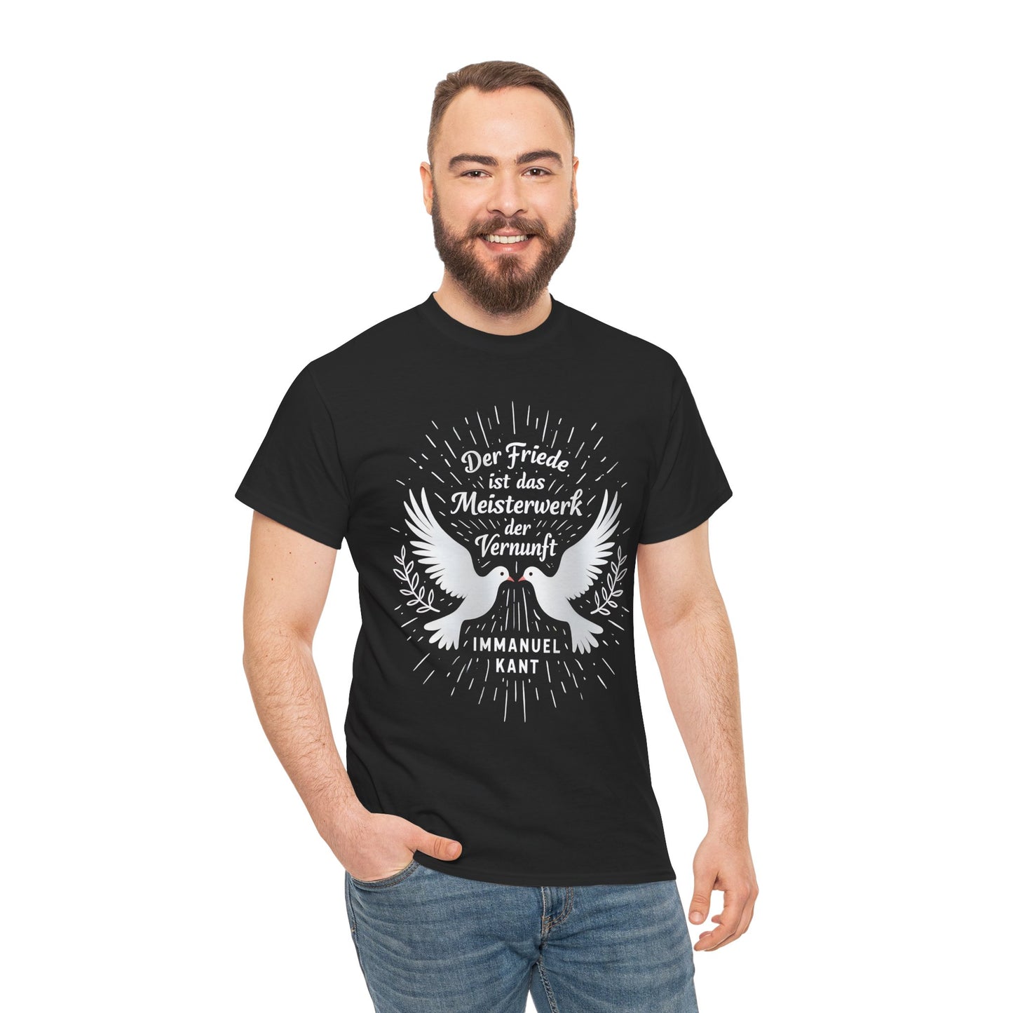 Unisex-T-Shirt aus Baumwolle - Immanuel Kant | Friedenszitat