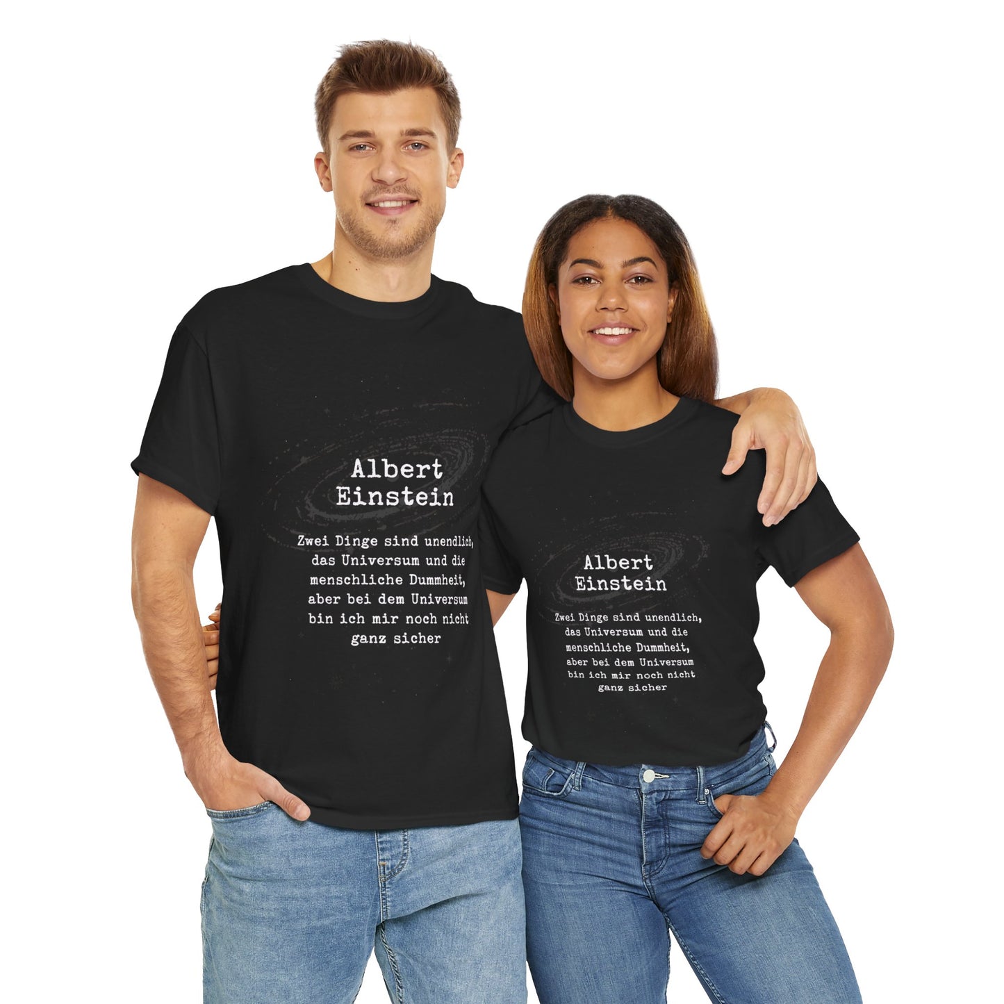 Unisex-T-Shirt aus Baumwolle - Albert Einstein | Unendlichkeit