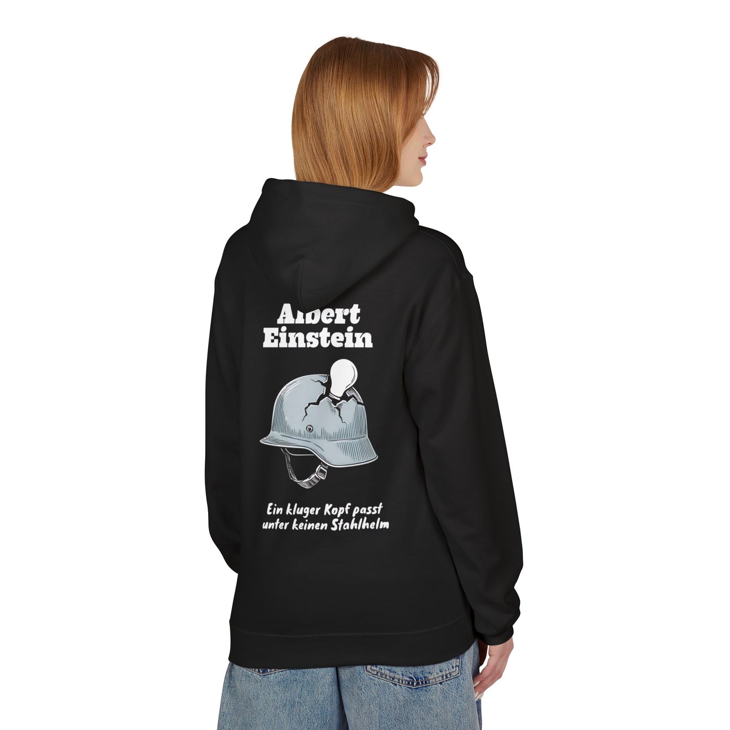 Hoodie Sweatshirt | Albert Einstein - Stahlhelm