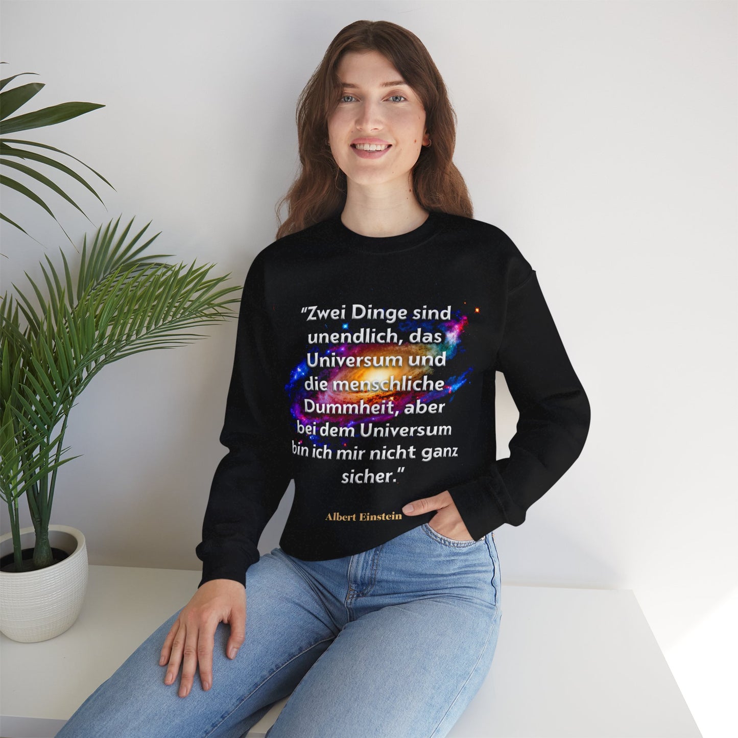 Unisex Heavy Blend™ Rundhals-Sweatshirt - Albert Einstein | Menschliche Dummheit