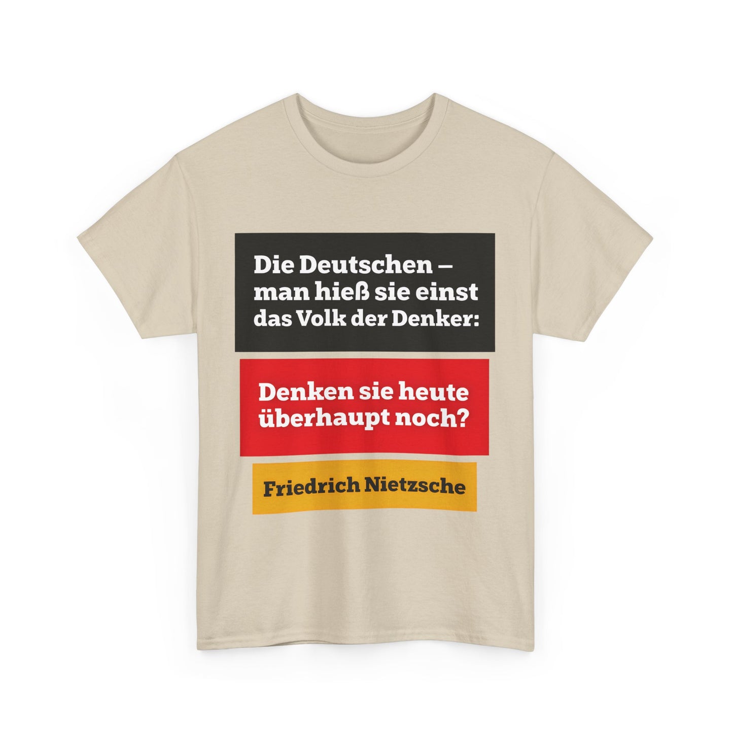 Unisex-T-Shirt aus Baumwolle - Friedrich Nietzsche | Denken sie überhaupt noch?