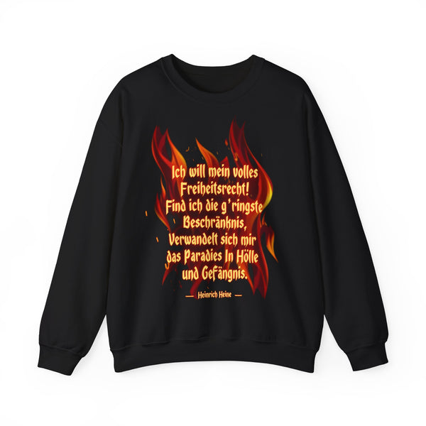 Unisex Heavy Blend™ Rundhals-Sweatshirt - Heinrich Heine | Ich will mein volles Freiheitsrecht!