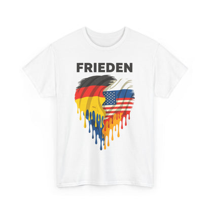 Unisex-T-Shirt aus Baumwolle - Frieden | Herz