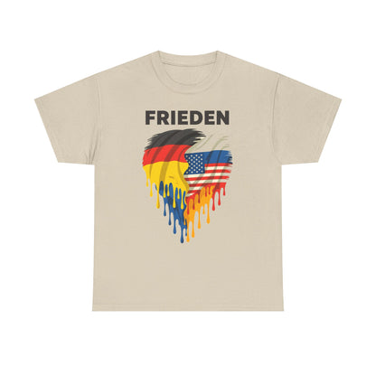 Unisex-T-Shirt aus Baumwolle - Frieden | Herz