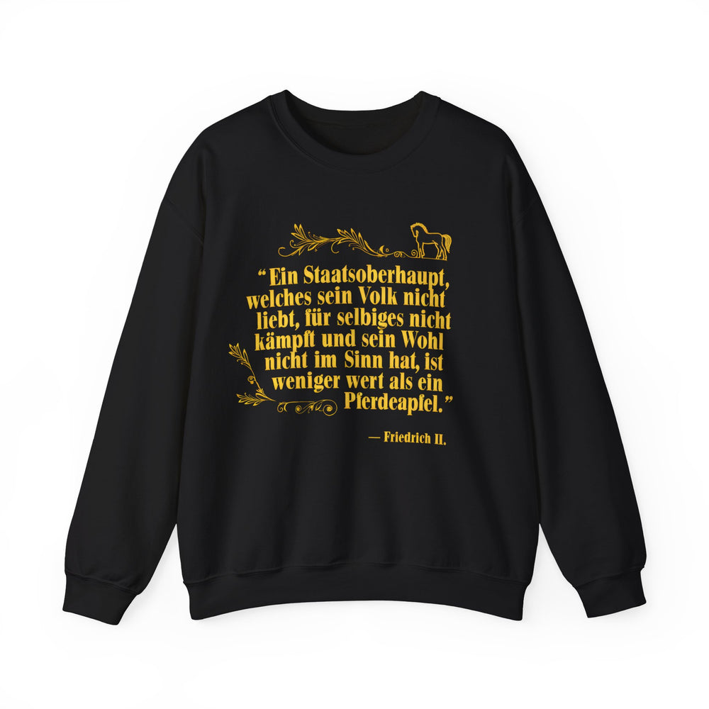 Unisex Heavy Blend™ Rundhals-Sweatshirt - Friedrich II. | Ein Staatsoberhaupt, welches sein Volk nicht liebt