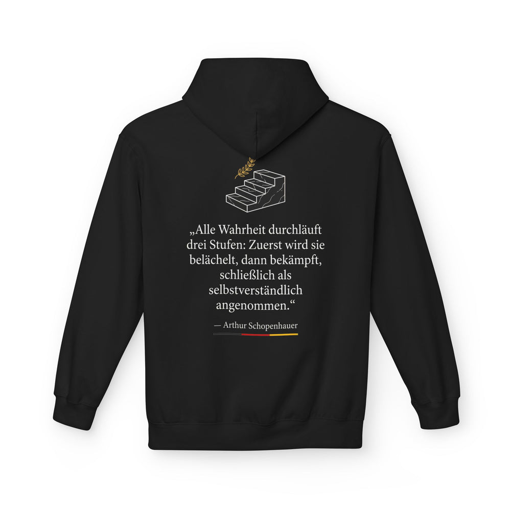 Hoodie Sweatshirt | Arthur Schopenhauer - Eine Wahrheit durchläuft drei Stufen