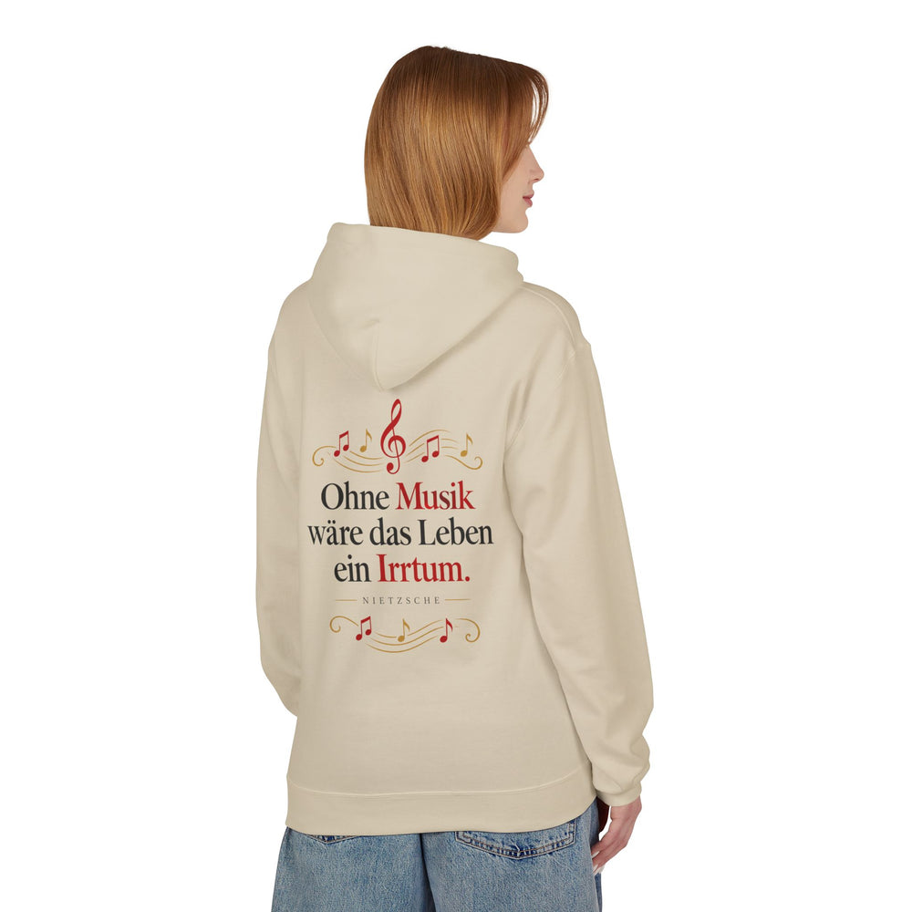 Hoodie Sweatshirt - Friedrich Nietzsche | Ohne Musik wäre das Leben ein Irrtum