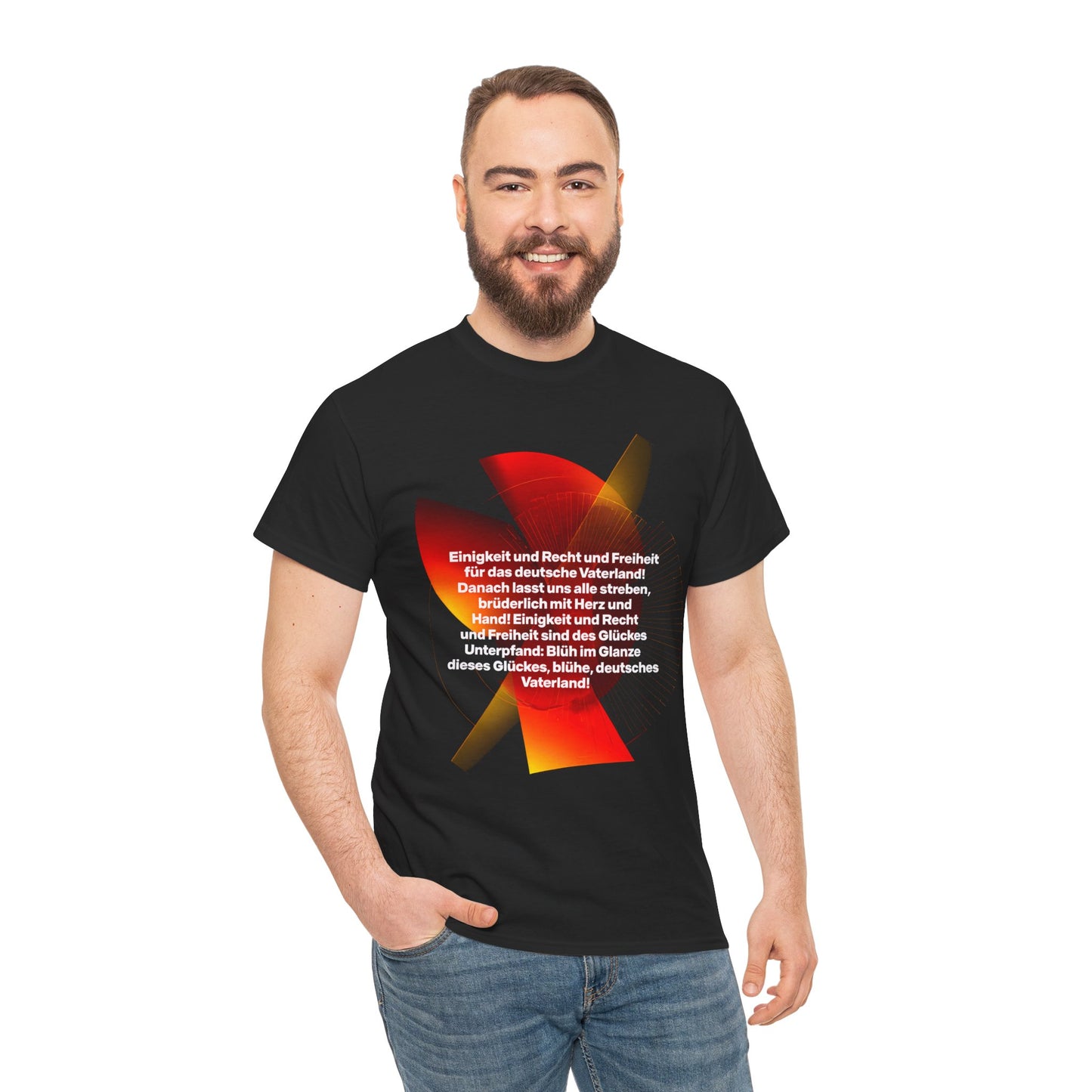 Unisex-T-Shirt aus Baumwolle - Deutschlandlied 3. Strophe