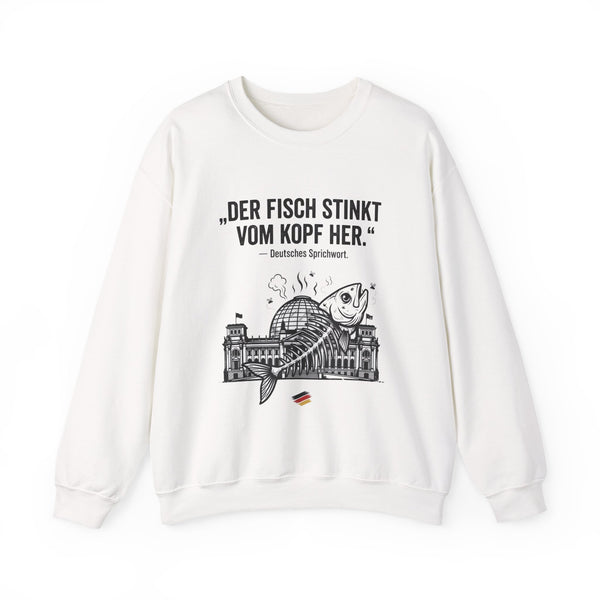 Unisex Heavy Blend™ Rundhals-Sweatshirt - Deutsches Sprichwort | Der Fisch stinkt vom Kopf her