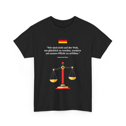 Unisex-T-Shirt aus Baumwolle - Immanuel Kant | Pflicht