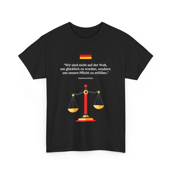 Unisex-T-Shirt aus Baumwolle - Immanuel Kant | Pflicht