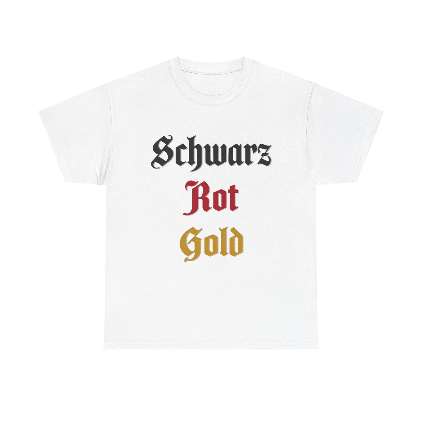 Unisex-T-Shirt aus Baumwolle - Schwarz, Rot, Gold