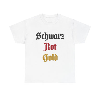 Unisex-T-Shirt aus Baumwolle - Schwarz, Rot, Gold