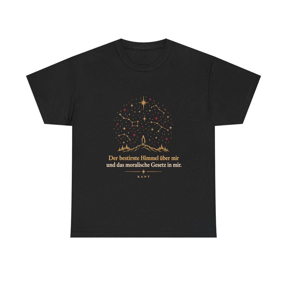 Unisex-T-Shirt aus Baumwolle - Immanuel Kant | Der bestirnte Himmel über mir und das moralische Gesetz in mir