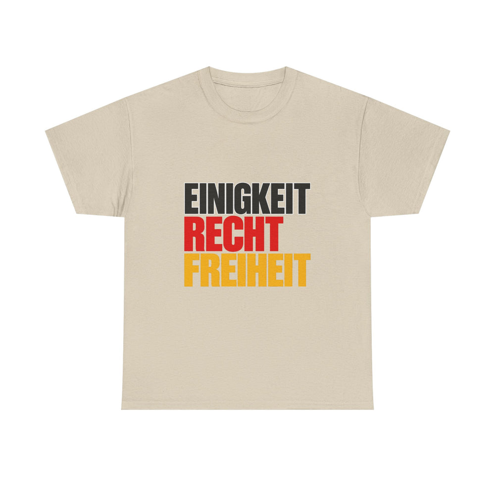 Unisex-T-Shirt aus Baumwolle - Einigkeit, Recht, Freiheit | Schwarz-Rot-Gold