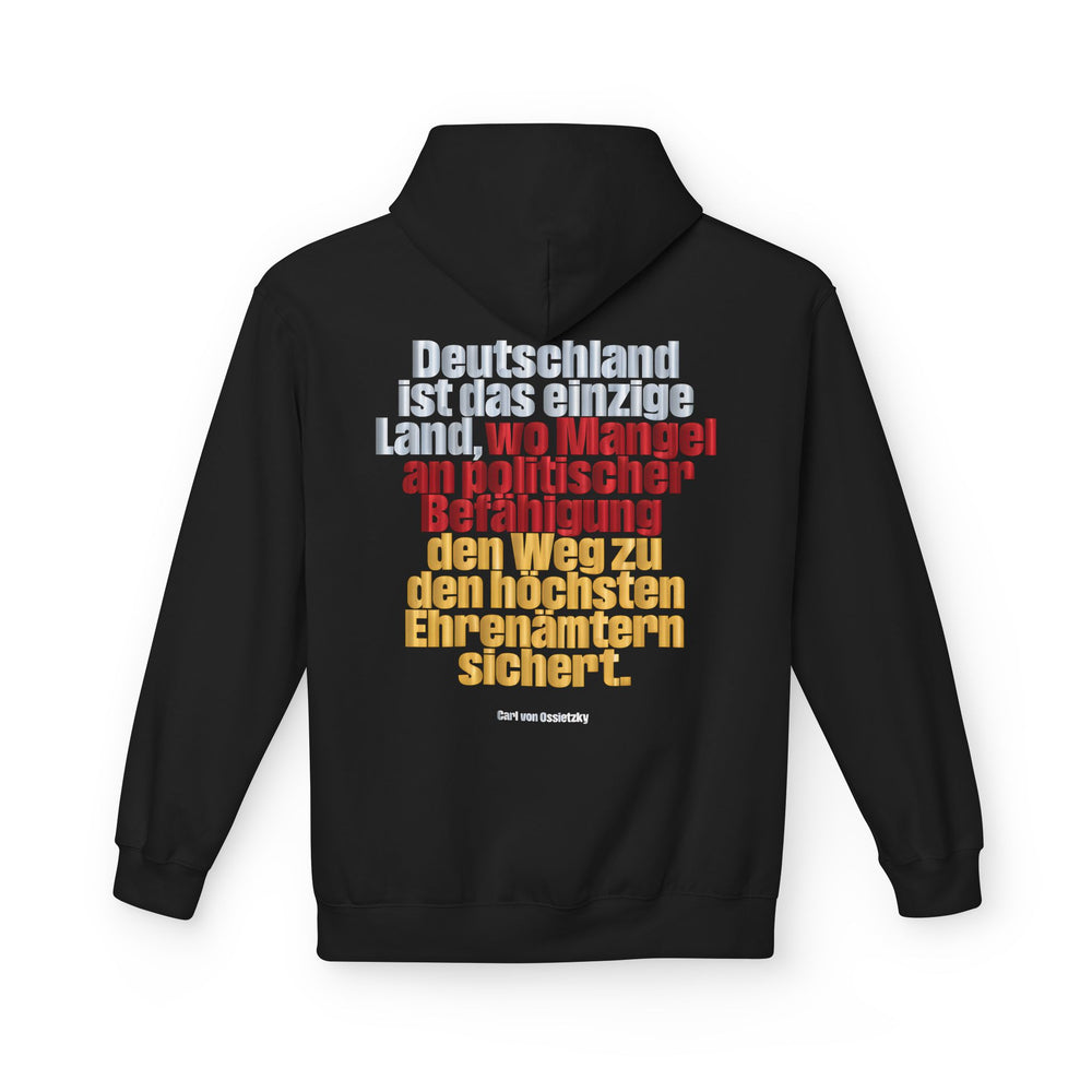 Hoodie Sweatshirt | Carl von Ossietzky - Mangel an Befähigung