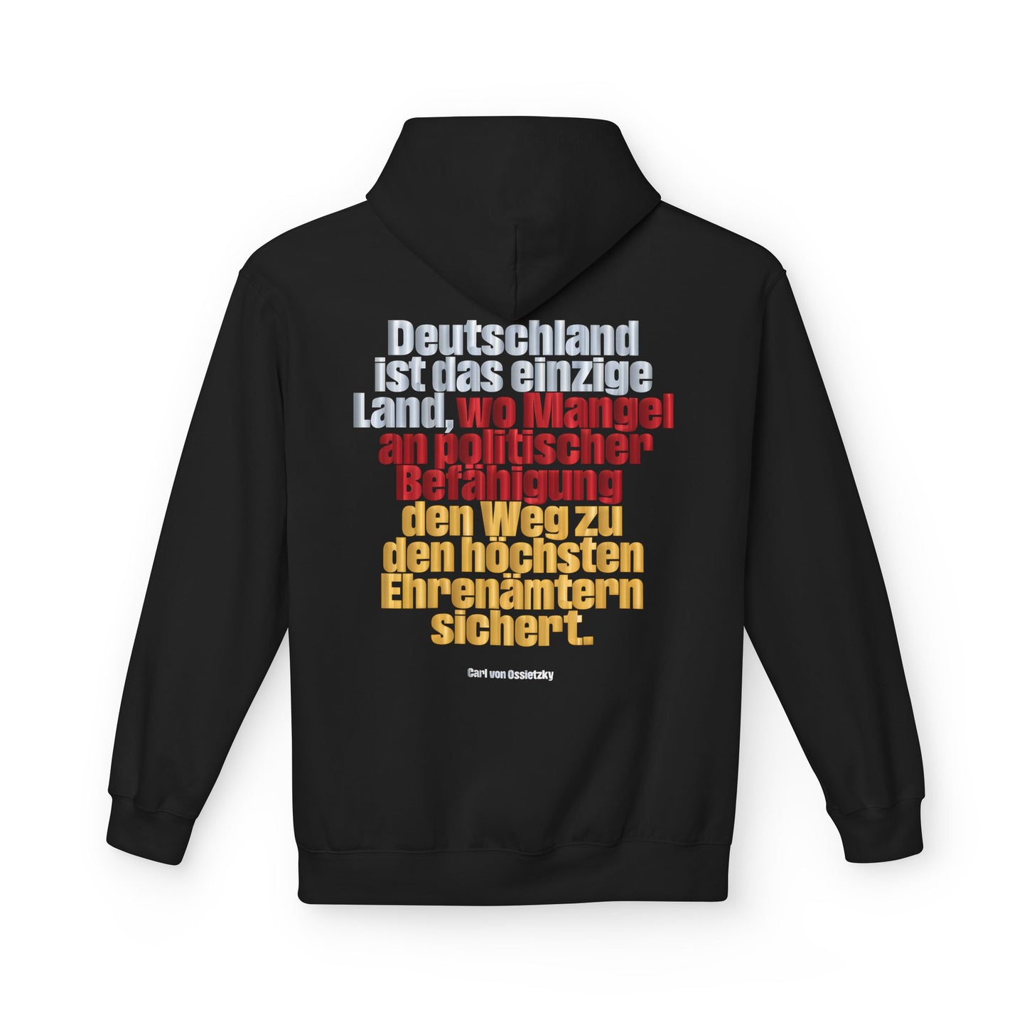 Hoodie Sweatshirt | Carl von Ossietzky - Mangel an Befähigung