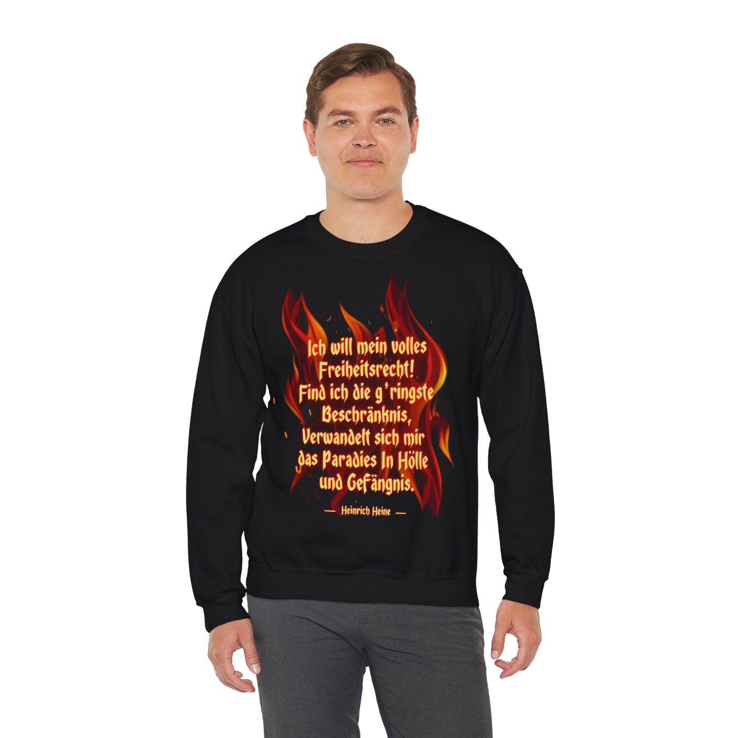 Unisex Heavy Blend™ Rundhals-Sweatshirt - Heinrich Heine | Ich will mein volles Freiheitsrecht!
