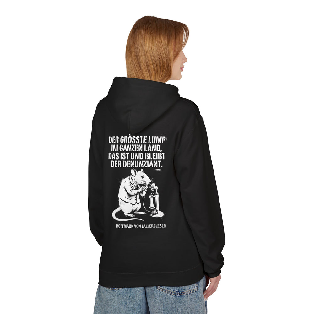 Hoodie Sweatshirt | Hoffmann von Fallersleben - Der größte Lump im ganzen Land, das ist und bleibt der Denunziant