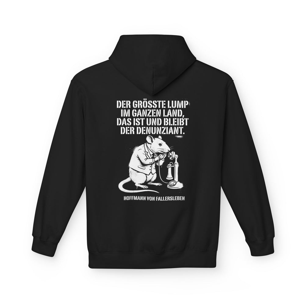 Hoodie Sweatshirt | Hoffmann von Fallersleben - Der größte Lump im ganzen Land, das ist und bleibt der Denunziant