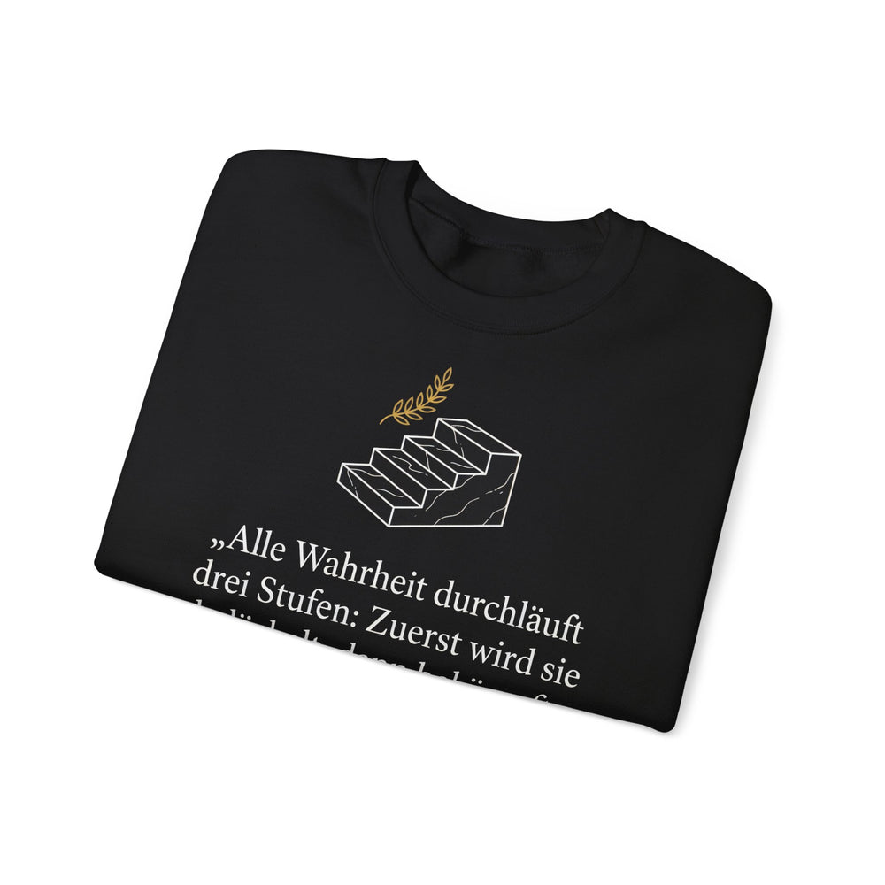 Unisex Heavy Blend™ Rundhals-Sweatshirt - Arthur Schopenhauer | Eine Wahrheit durchläuft drei Stufen